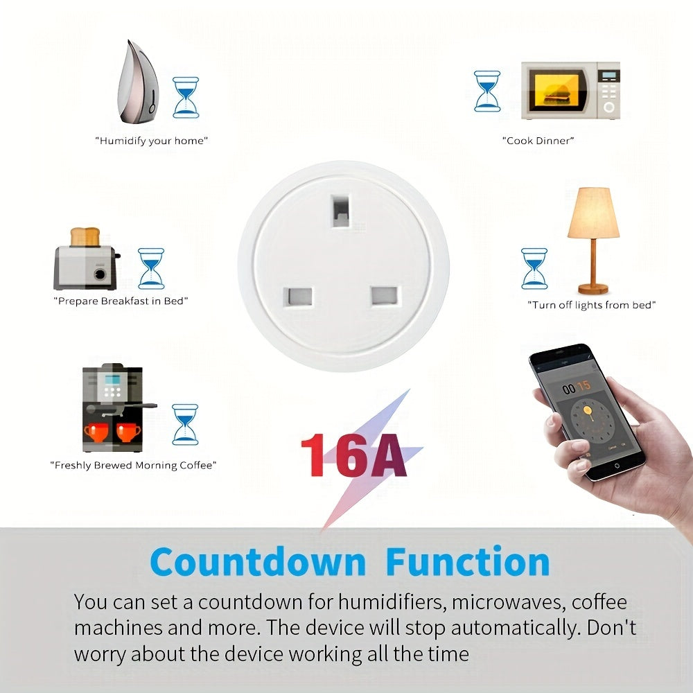 Smart Plug WIFI Socket UK 20A 16A Timing Function Tuya Smart Life APP Works With Alexa Google Home - Digital Edges | Online Electronics Store