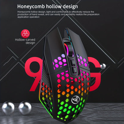 Upgrade Your Gaming Experience With This Rechargeable Wireless Honeycomb Mouse - RGB Lighting & USB Plug! - Digital Edges | Online Electronics Store