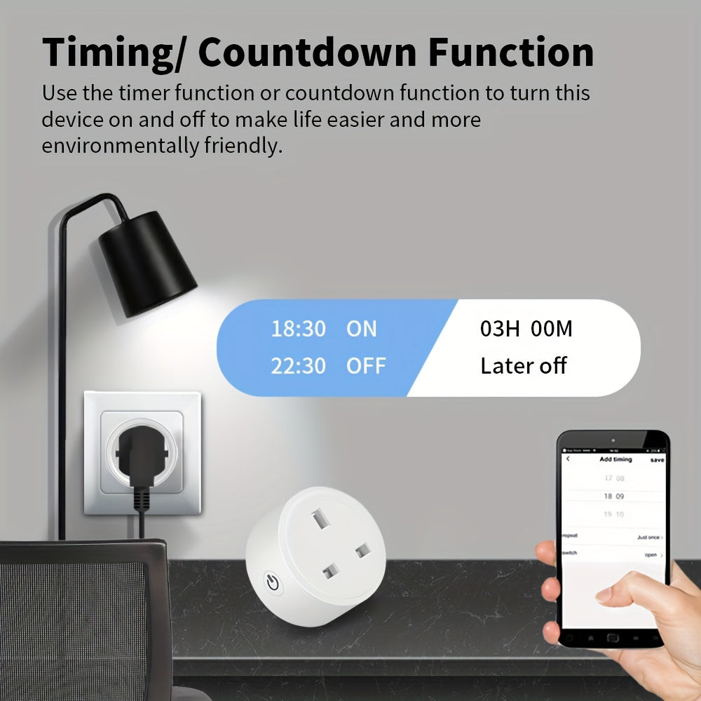 Smart Plug WIFI Socket UK 20A 16A Timing Function Tuya Smart Life APP Works With Alexa Google Home - Digital Edges | Online Electronics Store