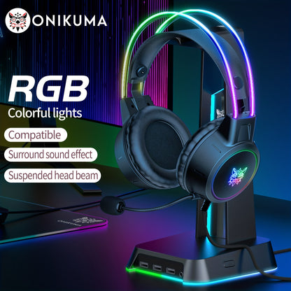 ONIKUMA Gaming Headset: RGB Aluminum Frame, Surround Sound, Compatible With PC & Mobile - Get Superior Audio Quality Now! - Digital Edges | Online Electronics Store