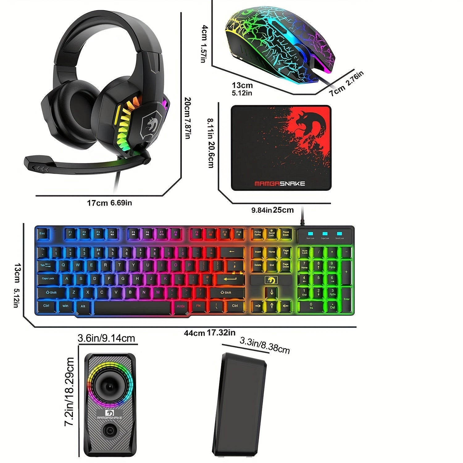 Upgrade Your Gaming Experience with the UK Layout 5-in-1 Wired Keyboard, Mouse, Headset, Speaker & Mouse Pad Combo! - Digital Edges | Online Electronics Store