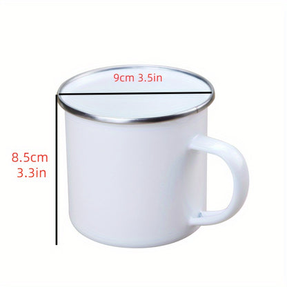 1pc White Enamel Cup Water Cup Enamel Coffee Mug Tea Cup Milk Tea Was Outdoor Camping Water Cups - Digital Edges | Online Electronics Store