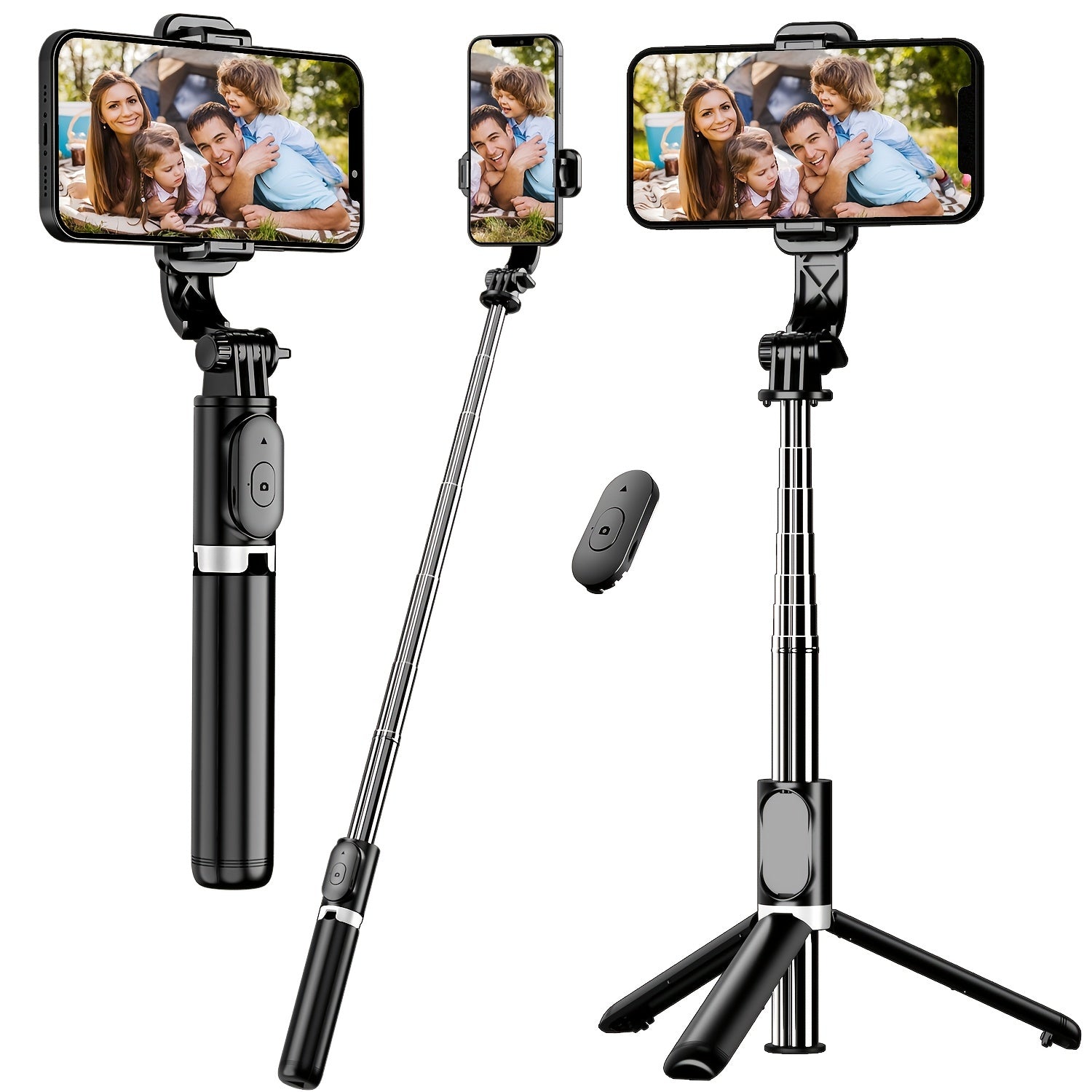 Wireless Selfie Stick Tripod for iPhone and Android - Extendable, 360° Rotation, Battery Powered - TOKQI CD02812 - Digital Edges | Online Electronics Store