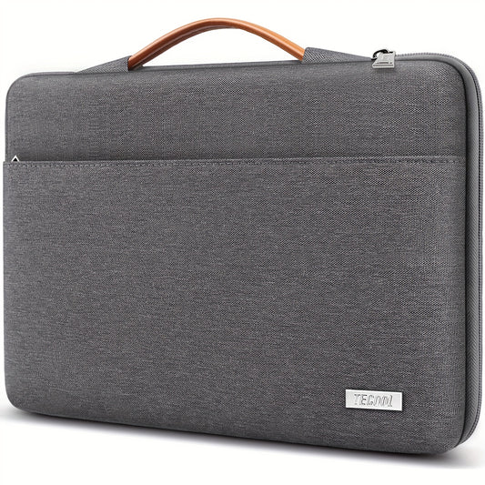 Laptop Sleeve Case For 13 14 15 40.64 Cm MacBook, Lenovo Think book, ThinkPad, Idea pad, Huawei Matebook, HP Dell Acer, Splashproof Soft Lining Corner Protection Carry Bag For Work And School With Pocket And Retractable Handle,Dark Grey - Digital Edges | Online Electronics Store