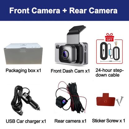 4K Front and Rear Dash Cam Car Camera WiFi Dashcam Video Recorder Rear View Camera Vehicle Car Dvr - Digital Edges | Online Electronics Store