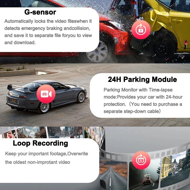 4K Front and Rear Dash Cam Car Camera WiFi Dashcam Video Recorder Rear View Camera Vehicle Car Dvr - Digital Edges | Online Electronics Store