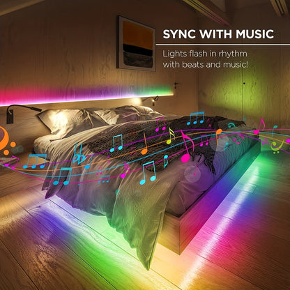 5050 RGB Led Strip Lights-With Music Sync Color Changing, Remote Control - Digital Edges | Online Electronics Store