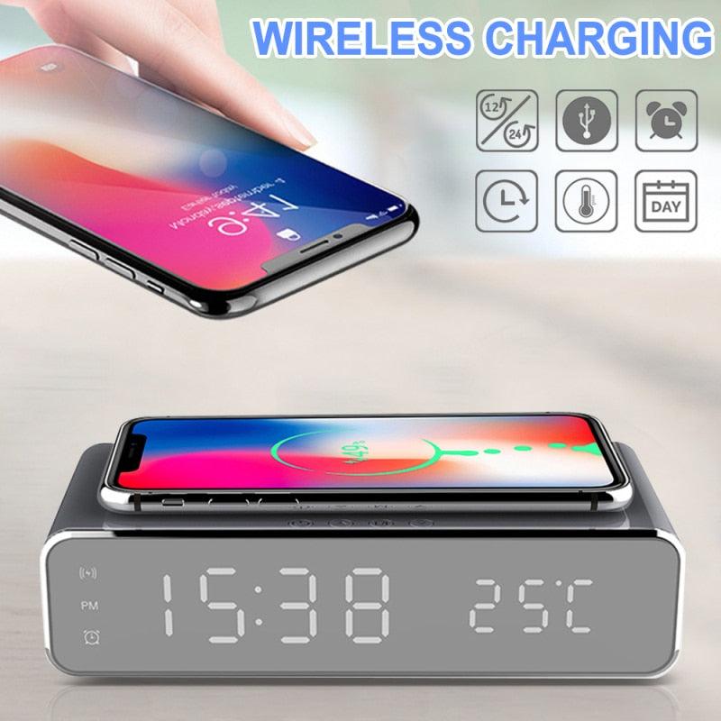 LED Alarm Clock QI Wireless Charger - Digital Edges | Online Electronics Store