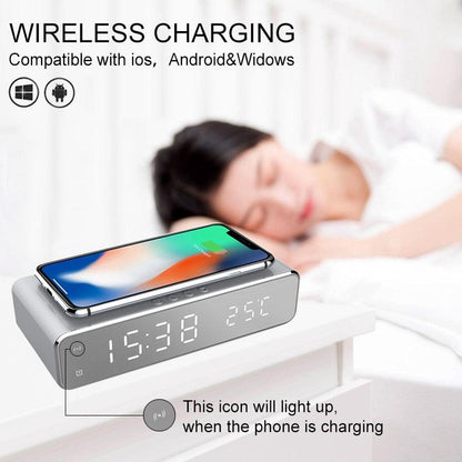 LED Alarm Clock QI Wireless Charger - Digital Edges | Online Electronics Store