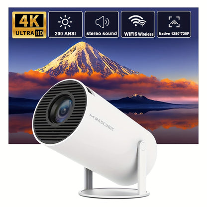 Projector For Android 11.0 200ANSI WiFi6 UK Plug All winner H713 Mali-G312 Dual WIFI HD 1280*720p Wireless 5.0 4K Auto Correction Home Theatre - Digital Edges | Online Electronics Store