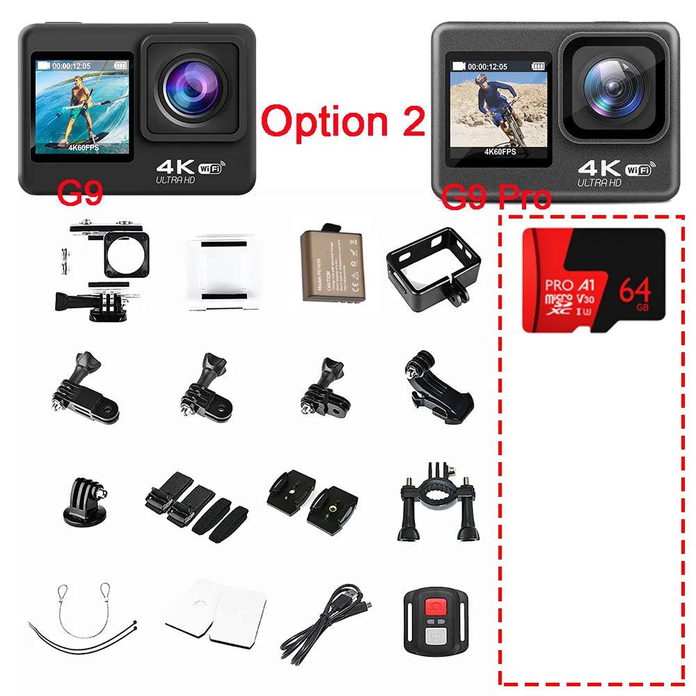 Action Camera 4K 60FPS 24MP 2.0 Touch LCD EIS Dual Screen Wi-Fi - Digital Edges | Online Electronics Store