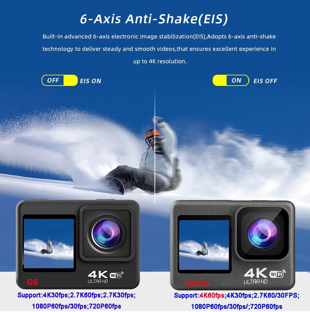 Action Camera 4K 60FPS 24MP 2.0 Touch LCD EIS Dual Screen Wi-Fi - Digital Edges | Online Electronics Store