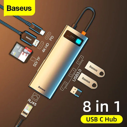 Best USB Hub for Macbook | Baseus USB-4K Type C-3.0 Splitter PD 100W - Digital Edges | Online Electronics Store